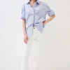 New KIKISIX CAMICIA OVER RIGA E S.GALLO CELESTE