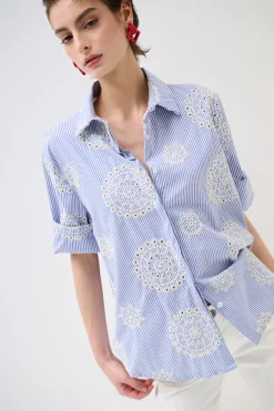 New KIKISIX CAMICIA OVER RIGA E S.GALLO CELESTE