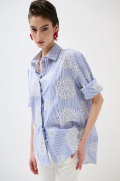 New KIKISIX CAMICIA OVER RIGA E S.GALLO CELESTE