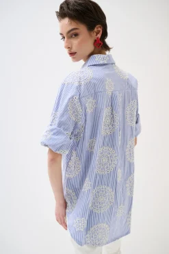 New KIKISIX CAMICIA OVER RIGA E S.GALLO CELESTE