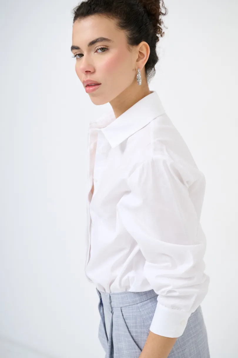 New KIKISIX CAMICIA OXFORD OVER BIANCO