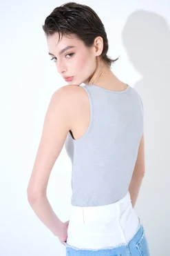 Hot KIKISIX CANOTTA BASICO SETA A COSTE PERLA