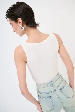 Fashion KIKISIX CANOTTA BASICO SETA A COSTE PANNA