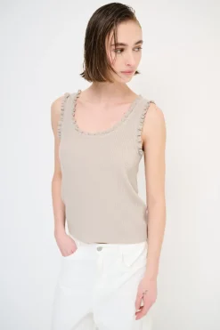 Sale KIKISIX CANOTTA MAGLIA CON ROUCHES CACHEMIRE