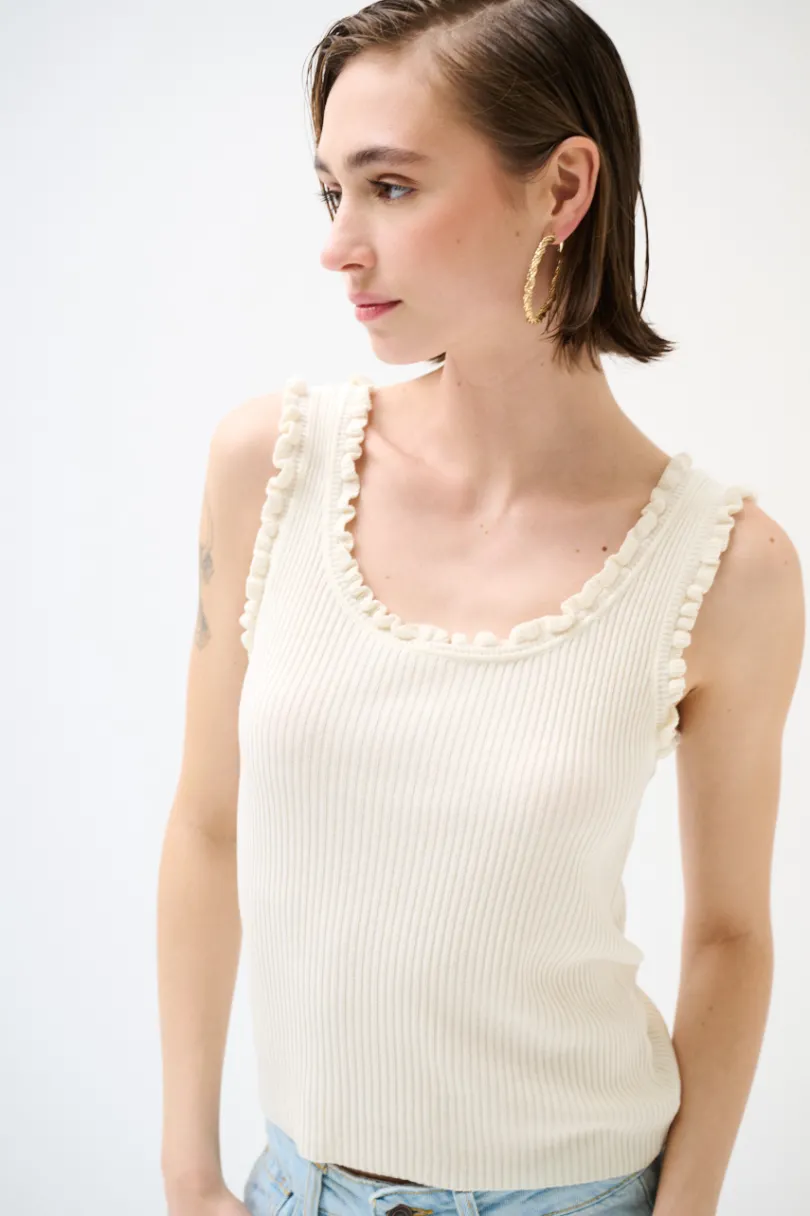 Clearance KIKISIX CANOTTA MAGLIA CON ROUCHES BURRO