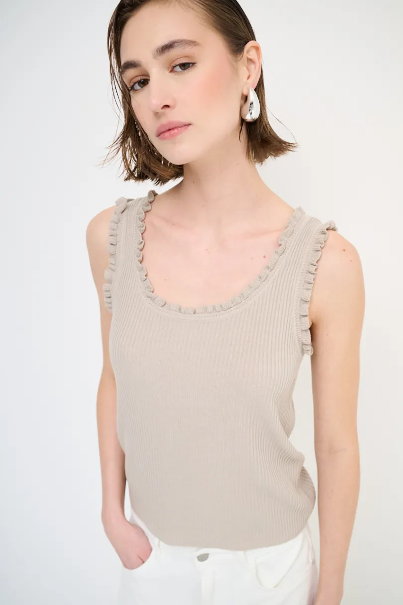 Sale KIKISIX CANOTTA MAGLIA CON ROUCHES CACHEMIRE