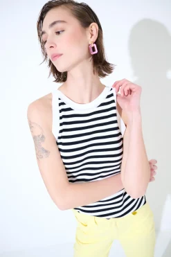 Hot KIKISIX CANOTTA MAGLIA RIGA PANNA