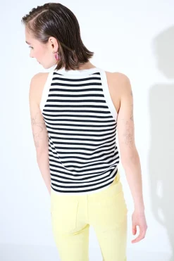 Hot KIKISIX CANOTTA MAGLIA RIGA PANNA