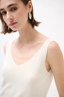 Clearance KIKISIX CANOTTA MAGLIA SPALLINI SOTTILI BURRO