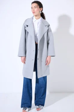 Best KIKISIX CAPPOTTINO CLASSICO 3 BOTTONI GRIGIO