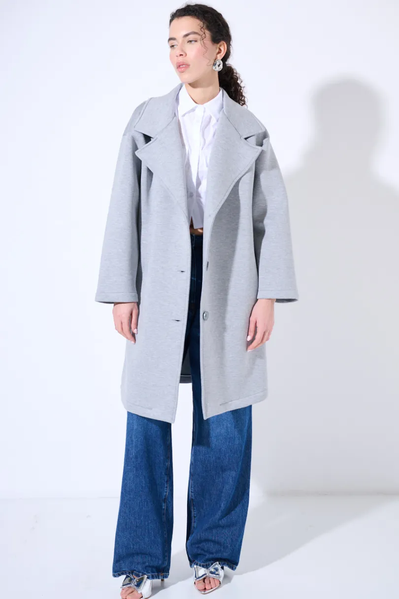 Best KIKISIX CAPPOTTINO CLASSICO 3 BOTTONI GRIGIO