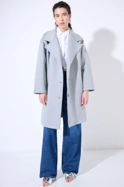 Best KIKISIX CAPPOTTINO CLASSICO 3 BOTTONI GRIGIO