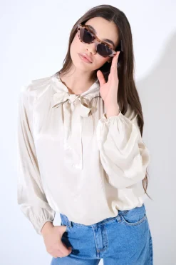 Hot KIKISIX CASACCA RASO VISCOSA FIOCCO/CRAVATTA BEIGE