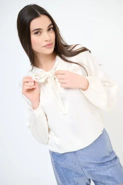 Clearance KIKISIX CASACCA RASO VISCOSA FIOCCO/CRAVATTA BURRO