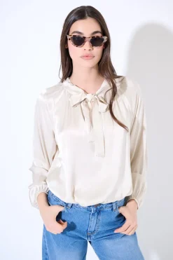 Hot KIKISIX CASACCA RASO VISCOSA FIOCCO/CRAVATTA BEIGE