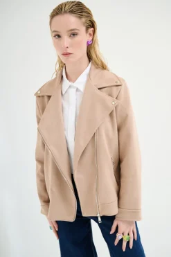 Best KIKISIX CHIODO OVER DAINETTO BEIGE