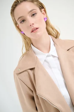 Best KIKISIX CHIODO OVER DAINETTO BEIGE