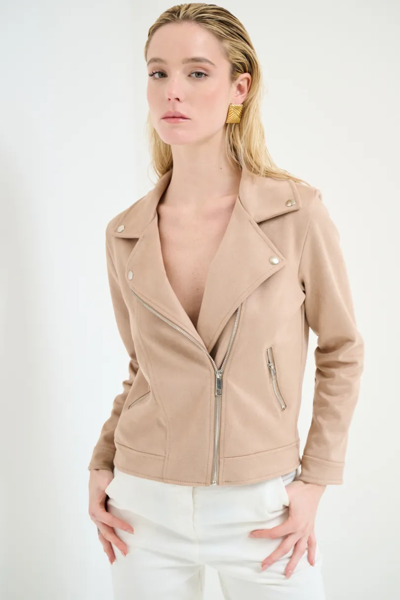 Discount KIKISIX CHIODO SLIM DAINETTO BEIGE