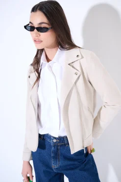 Clearance KIKISIX CHIODO SLIM DAINETTO NATURALE