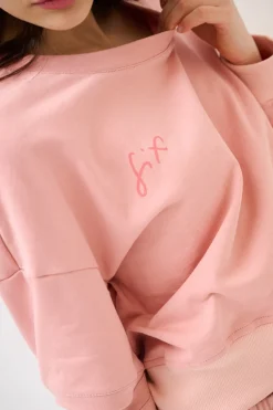 Hot KIKISIX FELPA CUT-OUT MANICA STAMPA MALVA