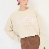 Hot KIKISIX FELPA OVER STAMPA LOS ANGELES BEIGE