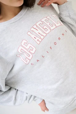 Hot KIKISIX FELPA OVER STAMPA LOS ANGELES GRIGIO