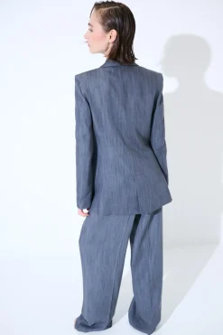 New KIKISIX GIACC D.P 6 BOTTONI C/PATTINE IN DENIM GRIGIO