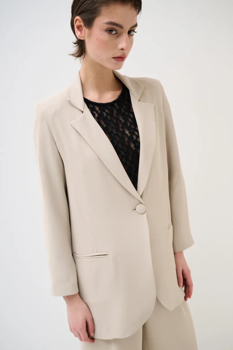 Discount KIKISIX GIACCA 1 BOTTONE CON SPACCO DIETRO BEIGE