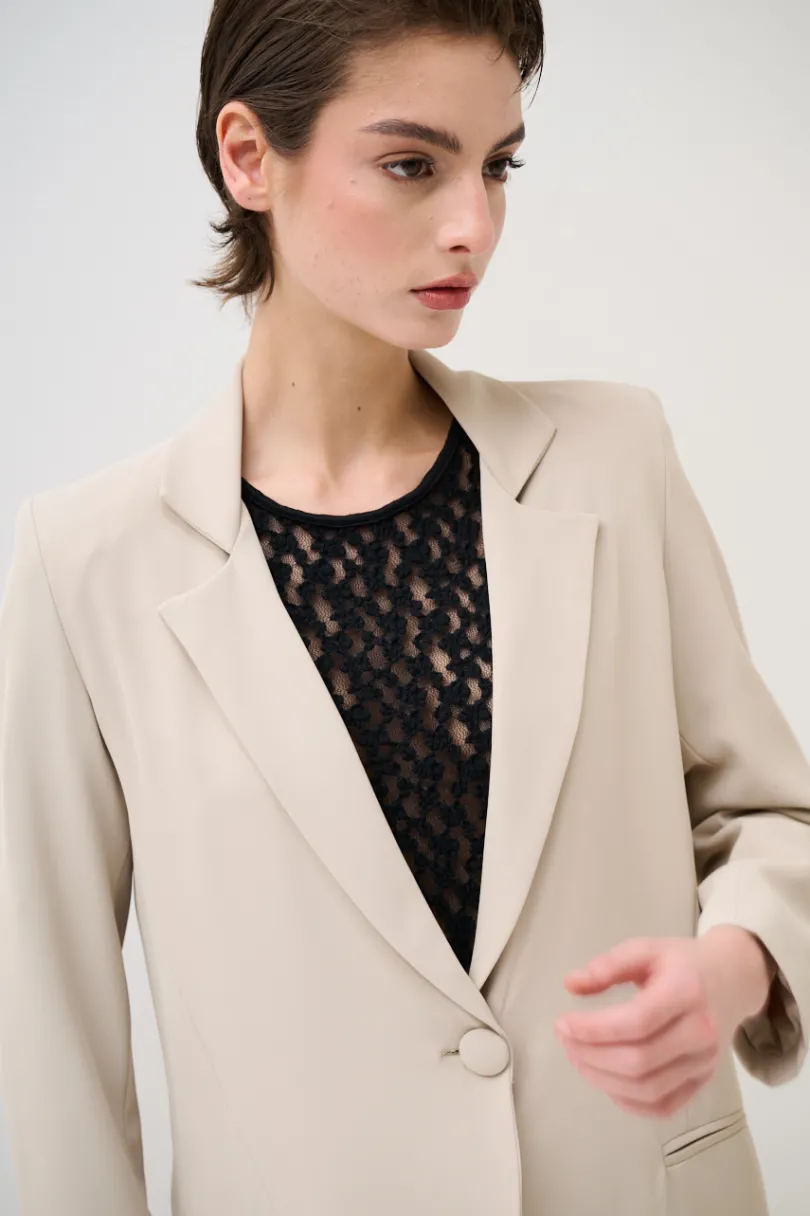 Discount KIKISIX GIACCA 1 BOTTONE CON SPACCO DIETRO BEIGE