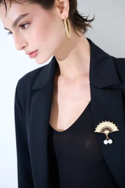 Clearance KIKISIX GIACCA 1 BOTTONE CON SPILLE E PROFILO RASO NERO