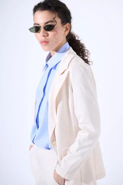 Sale KIKISIX GIACCA BASIC 1 BOTTONE BURRO