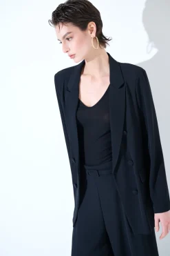 Clearance KIKISIX GIACCA CADI FINTO ABBOTTONATA NERO