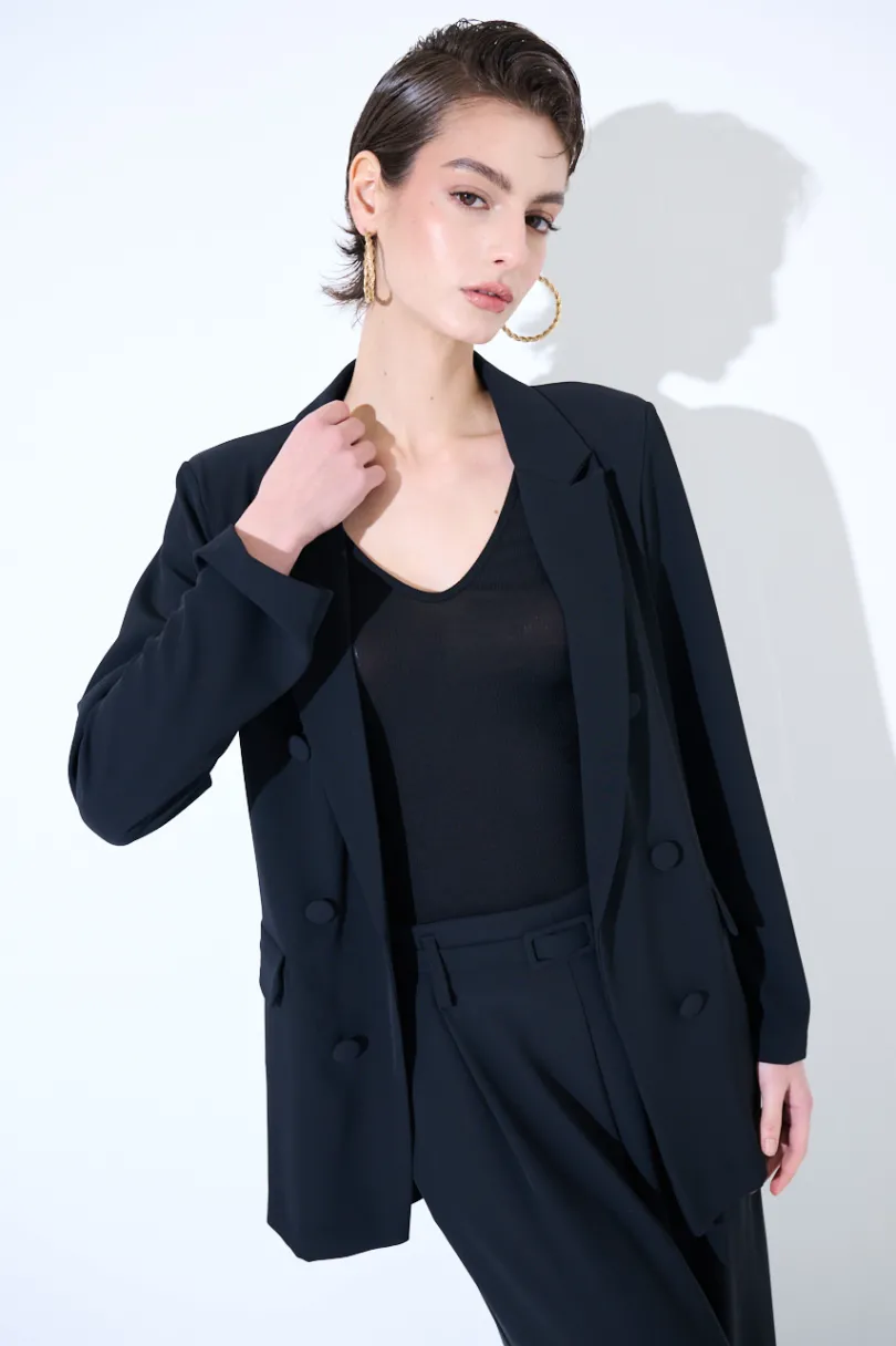 Clearance KIKISIX GIACCA CADI FINTO ABBOTTONATA NERO