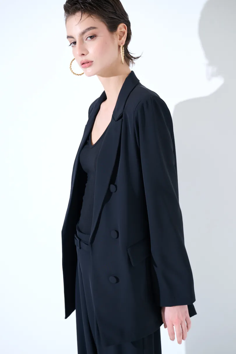 Clearance KIKISIX GIACCA CADI FINTO ABBOTTONATA NERO