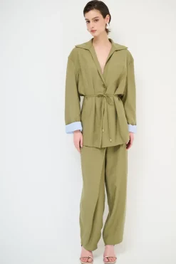 Hot KIKISIX GIACCA CAMICIA CON FODERA RIGA VERDE MILITARE