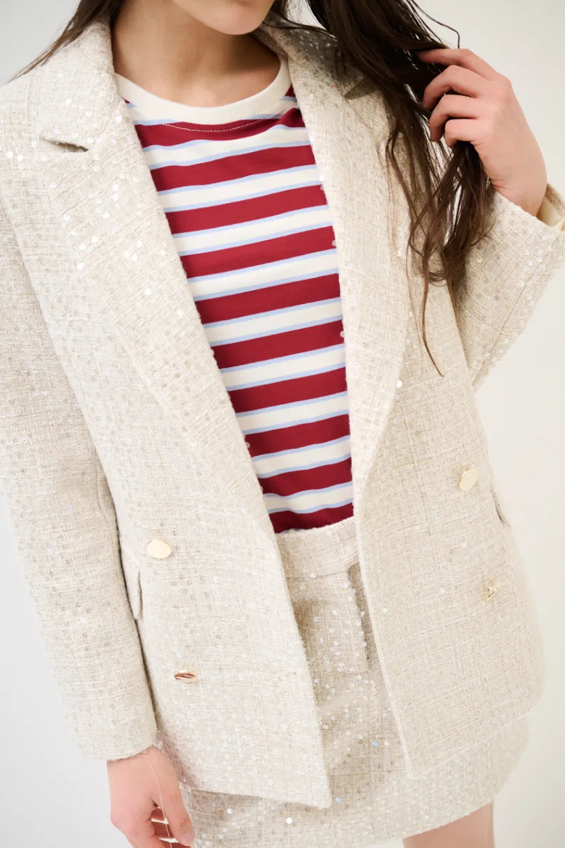 Hot KIKISIX GIACCA CHANEL DOPPIO PETTO NATURALE