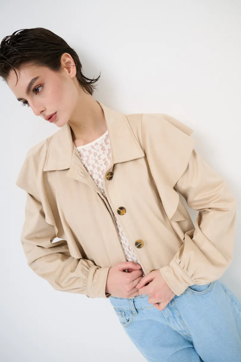 Clearance KIKISIX GIACCA DAINETTO CON GALA BEIGE