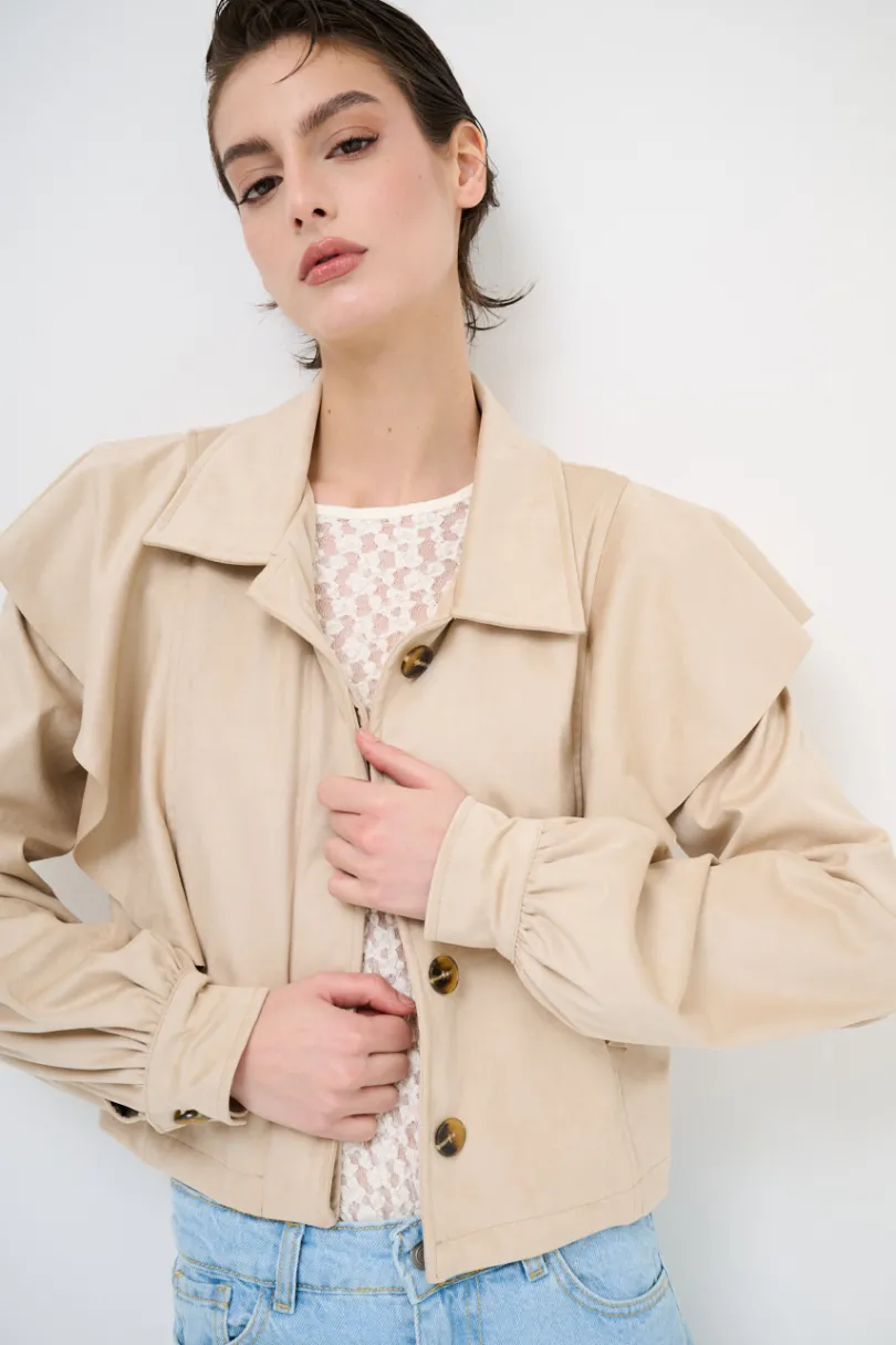 Clearance KIKISIX GIACCA DAINETTO CON GALA BEIGE