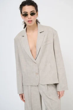 Clearance KIKISIX GIACCA LUREX FIAMMATO BEIGE