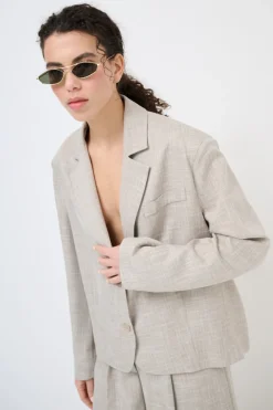 Clearance KIKISIX GIACCA LUREX FIAMMATO BEIGE