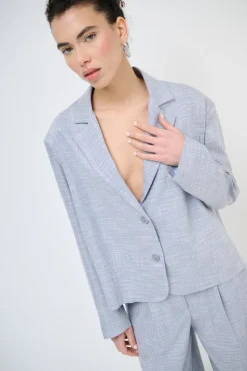 Outlet KIKISIX GIACCA LUREX FIAMMATO BLU