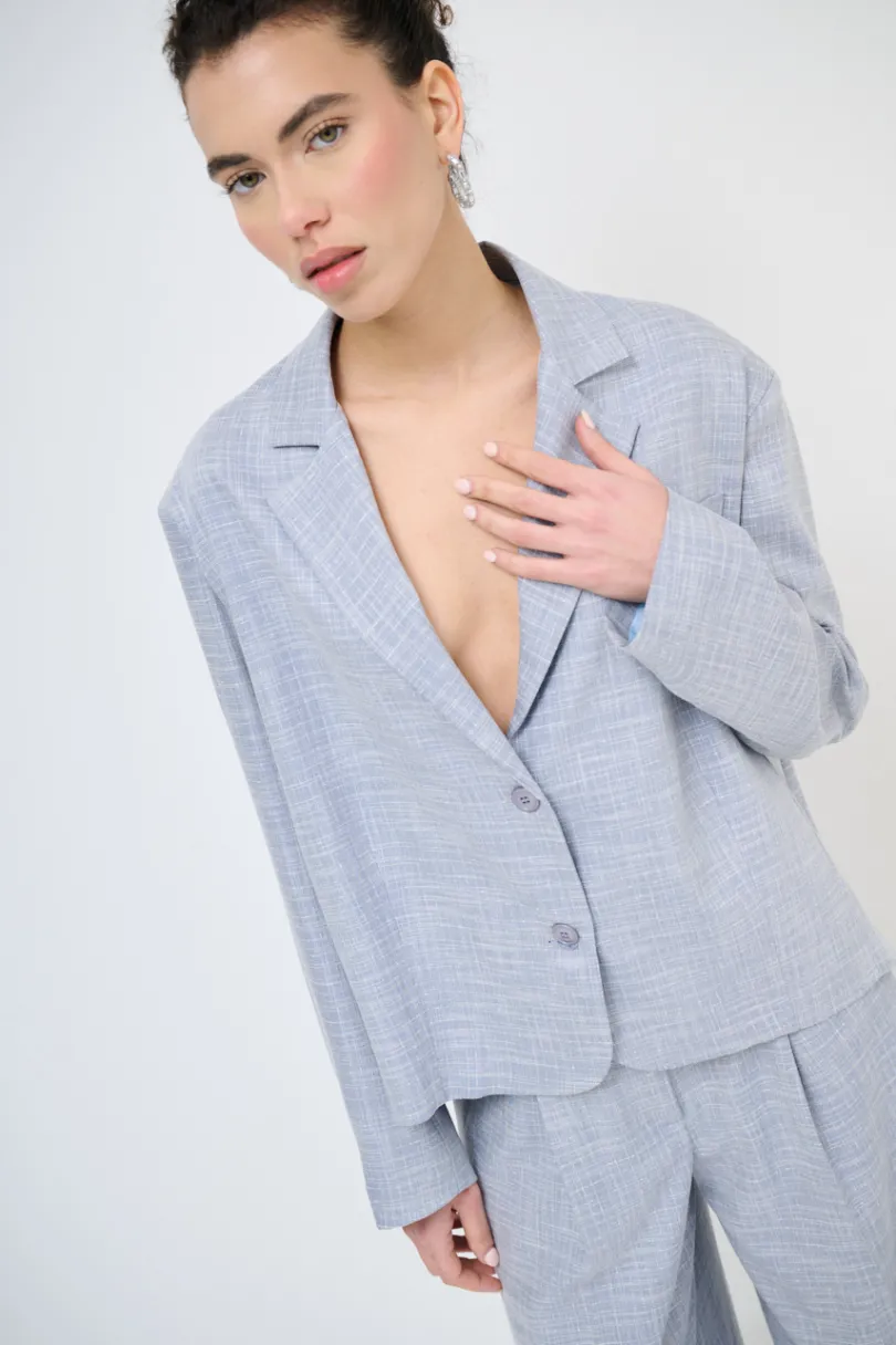 Outlet KIKISIX GIACCA LUREX FIAMMATO BLU