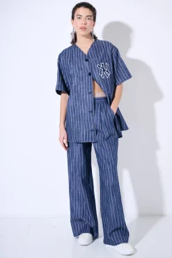 Discount KIKISIX GIACCA NY GESSATO BLU