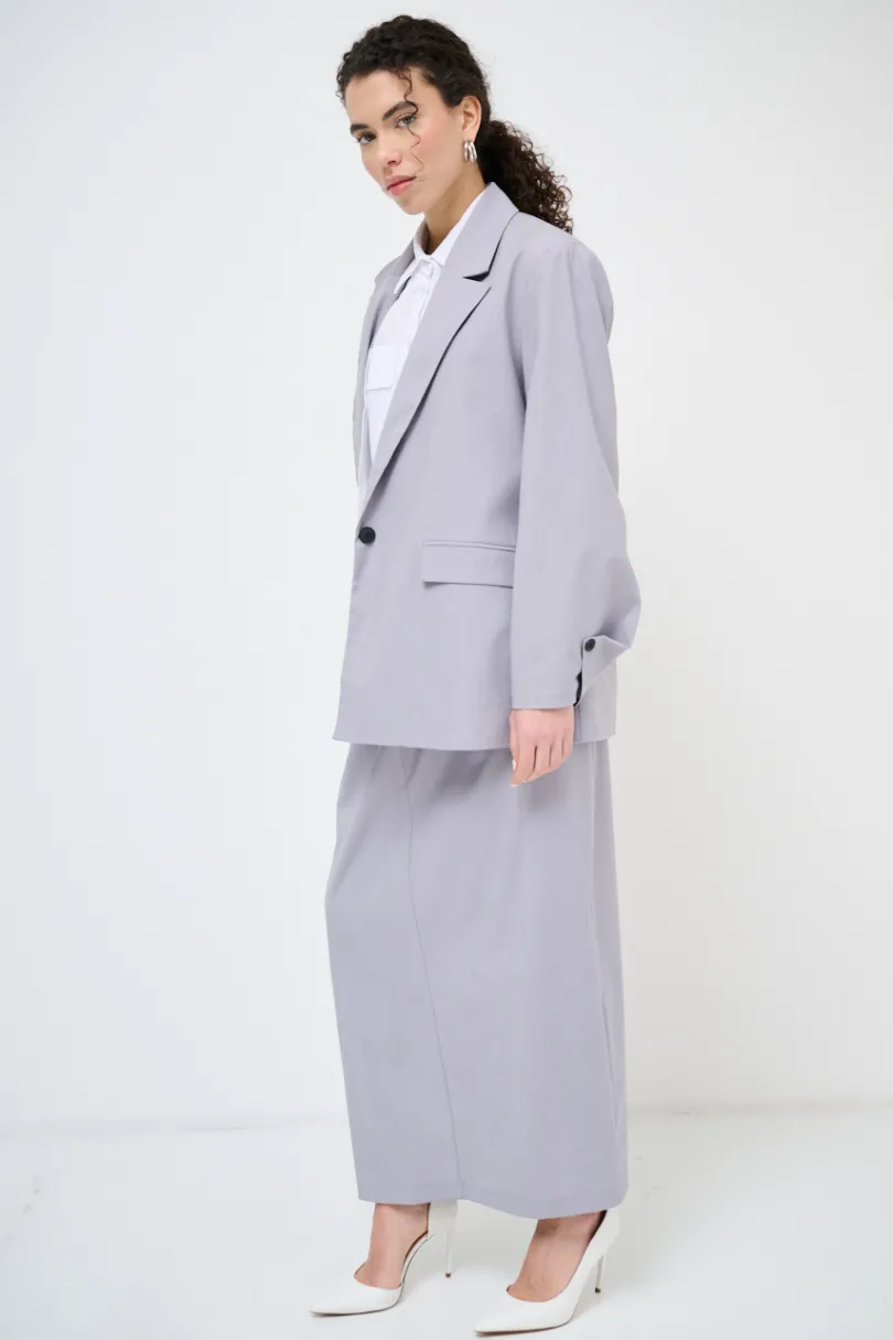 New KIKISIX GIACCA OVER BOTTONI GRIGIO