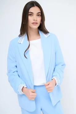 Sale KIKISIX GIACCA OVER CON POLSINO MANICA CELESTE