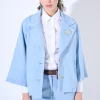 Fashion KIKISIX GIACCA OVERSIZE CON SPILLA BLU CHIARO