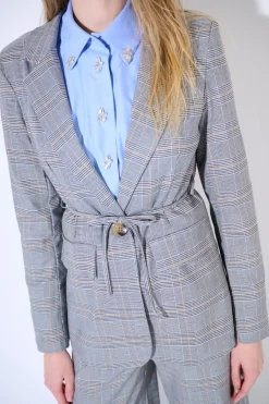 Discount KIKISIX GIACCA QUADRO CHECK BEIGE