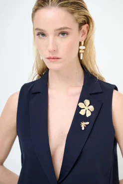 Best KIKISIX GILET CROP CON SPILLE BLU