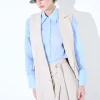 Clearance KIKISIX GILET LUNGO CON SPALLINI BOTTONI FODERATI BEIGE