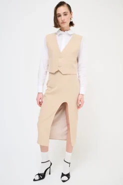 Hot KIKISIX GONNA BIELASTICO CON SPACCO BEIGE